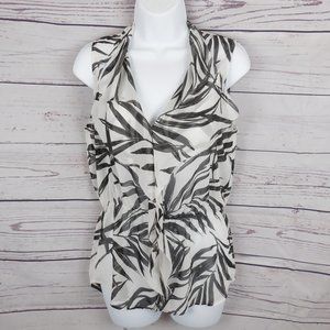 Ann Taylor Black and Cream Botanical Print…
